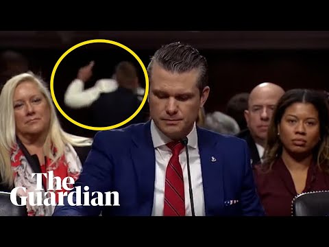 Gaza protesters interrupt Trump’s defence secretary pick during hearing