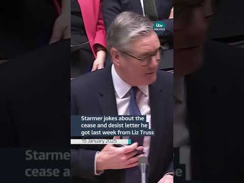 Starmer jokes about the cease and desist letter he got last week from Liz Truss #itvnews #politics