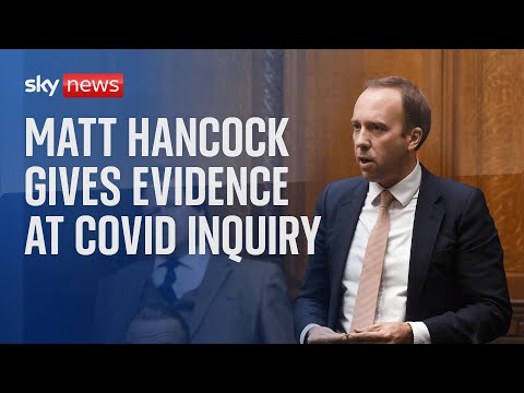 Watch live as Matt Hancock gives evidence at COVID inquiry