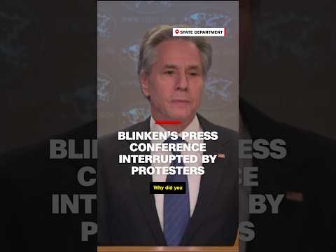 Blinken’s final press conference interrupted by protesters