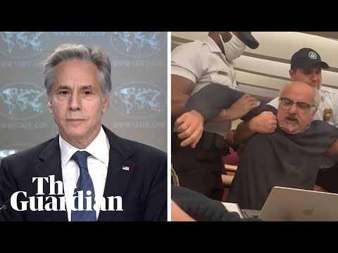 Protesters hauled out after interrupting Antony Blinken’s press briefing