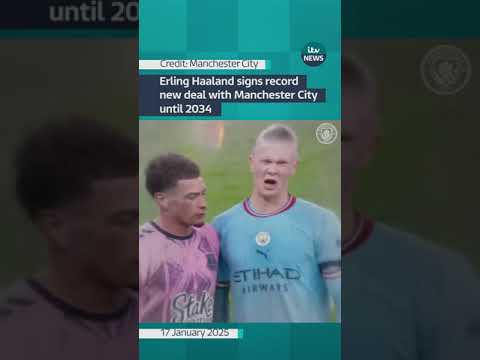 Erling Haaland signs record new deal with Manchester City until 2034 | ITV News
