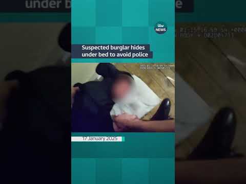 Suspected burglar hides under bed to avoid police #itvnews