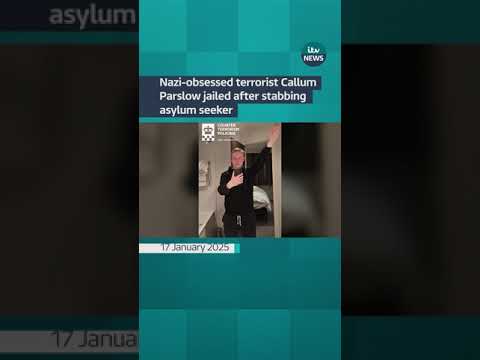 Nazi-obsessed terrorist Callum Parslow jailed after stabbing asylum seeker #itvnews