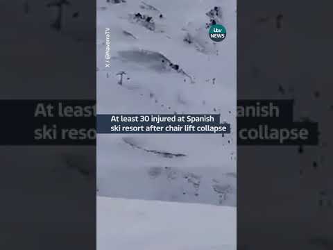 At least 30 injured at Spanish ski resort after chair lift collapse #itvnews