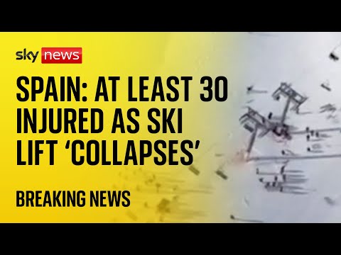 Ski lift ‘collapses’ in Spain leaving at least 30 people injured