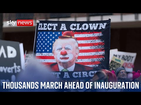 Thousands march in Washington DC ahead of Donald Trump’s inauguration