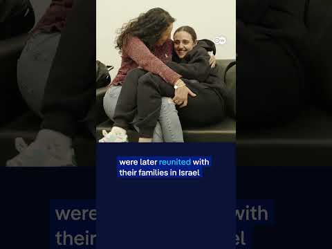 The Israeli army released a video showing the arrival of three female hostages in Israel | DW News