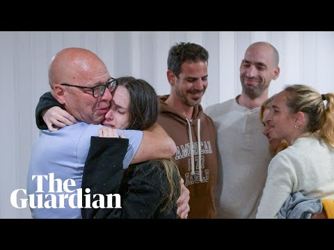 The moment three Israeli hostages are reunited with their families