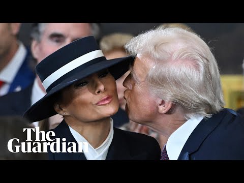 Melania’s hat stops Donald Trump kissing her at inauguration ceremony