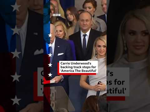 US singer Carrie Underwood sings part of ‘America The Beautiful’ a capella. #Trump #BBCNews