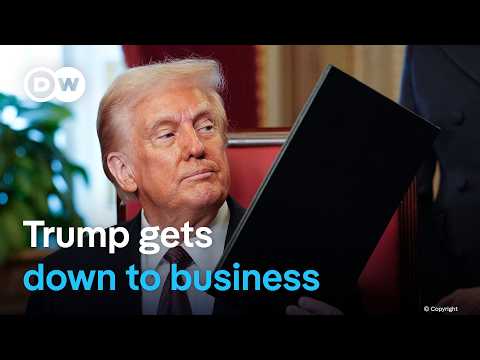 President Trump signs first round of executive orders, withdraws from Paris agreement | DW News