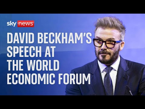 David Beckham addresses the World Economic Forum