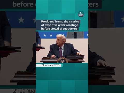 Trump attended a parade at Capital One Arena and signed a series of executive orders #itvnews #usa