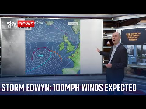 Storm Eowyn: UK & Ireland braced for ‘historic storm’ with up to 100mph winds