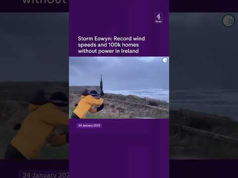 Storm Eowyn: Record wind speeds and 100k homes without power in Ireland