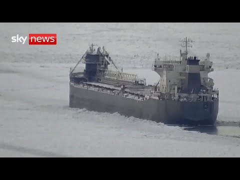663-foot ship with 17 people on board stuck in ice on Lake Erie