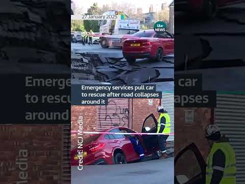 A car was pulled out of a sinkhole in South Tyneside. Luckily, no one was injured #itvnews