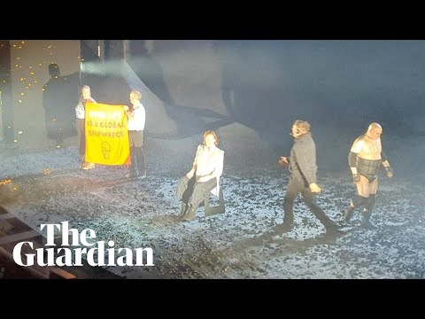 Just Stop Oil activists interrupt Sigourney Weaver performance in The Tempest