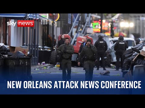 Police news conference after New Orleans attack leaves 10 people dead and at least 35 injured – live