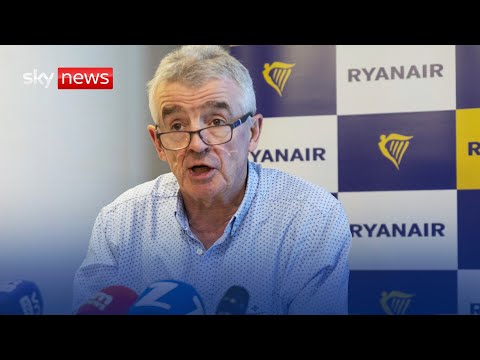 Ryanair boss giving news conference
