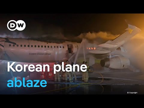 Several injured after plane catches fire on runway | DW News