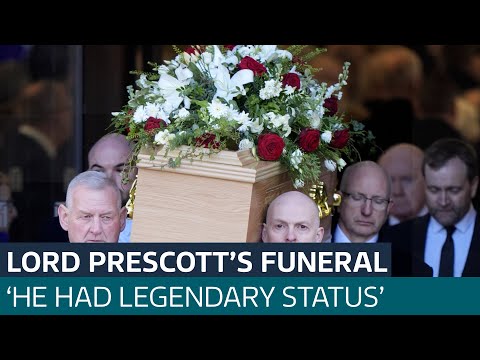 Former PMs Tony Blair and Gordon Brown pay tribute at Lord John Prescott’s funeral | ITV News