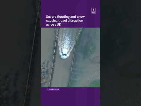 Severe flooding and snow causing travel disruption across UK