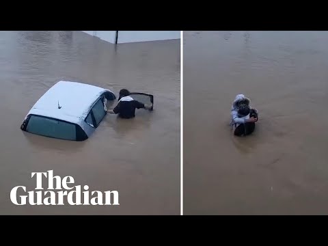 Woman rescued from car submerged in floodwater in Leicestershire