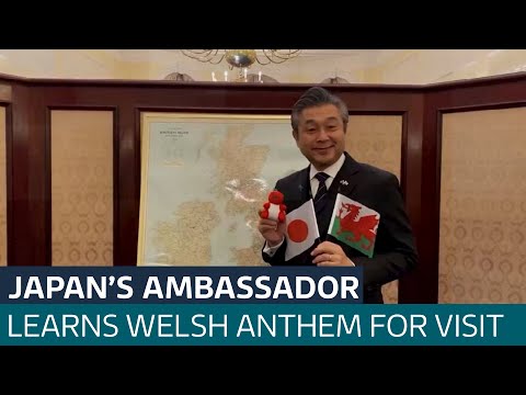 Japan’s ambassador to the UK learns Welsh National Anthem ahead of a visit to Wales | ITV News