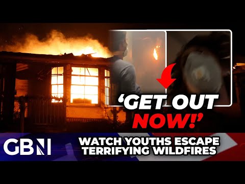 ‘Get out, NOW!’ | WATCH: Young lads FLEE ‘Armageddon’ wildfires as California ENGULFED in flames