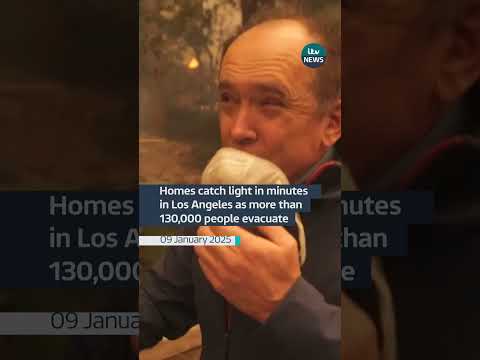 Homes catch light in minutes in Los Angeles as more than 130,000 people evacuate #itvnews