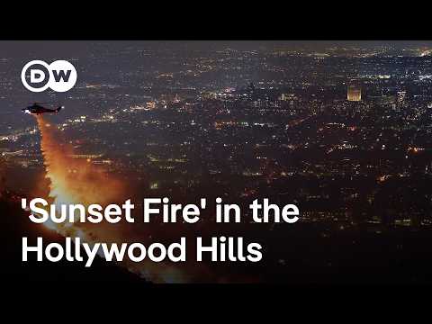 LA wildfires update: Iconic landmarks threatened by new Hollywood Hills ‘Sunset Fire’ | DW News