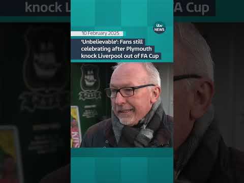 ‘Unbelievable’: Fans still celebrating after Plymouth knock Liverpool out of FA Cup  #itvnews #facup