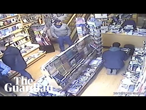 CCTV shows Israeli police raiding Jerusalem bookshop