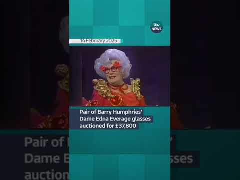 A pair of Barry Humphries’ Dame Edna Everage glasses have sold at auction #itvnews