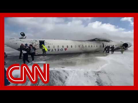 Delta airlines flight crashes, flips upside down at Toronto airport