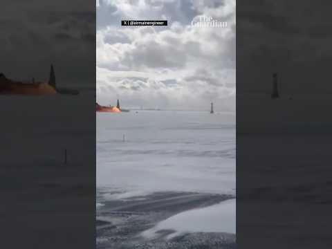 Moment Delta plane flips upside down after crash landing at Toronto Pearson international airport