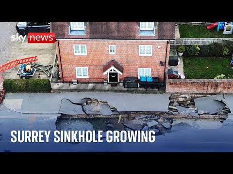 Major incident declared as sinkhole causes evacuations in Surrey village
