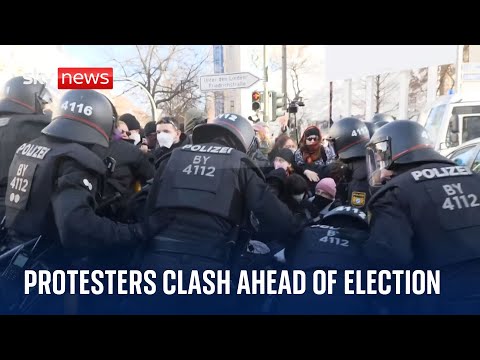 Protesters clash ahead of Germany’s national election