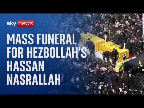 Mass funeral held for Hezbollah’s Hassan Nasrallah in Lebanon