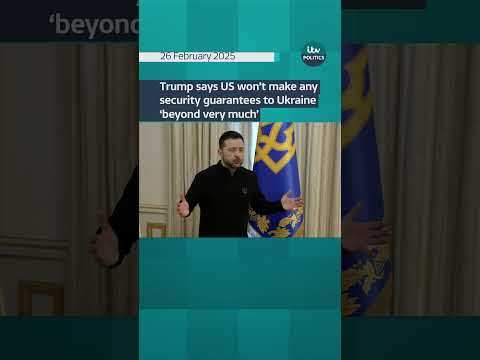 Trump says US won’t make any security guarantees to Ukraine ‘beyond very much’ #itvnews #ukraine