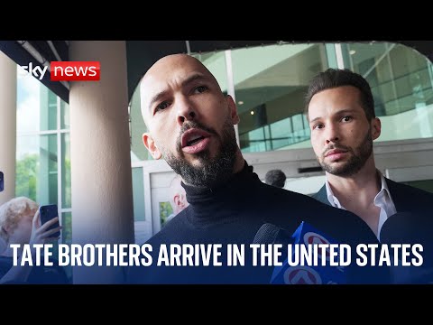 Andrew Tate and brother arrive in Florida