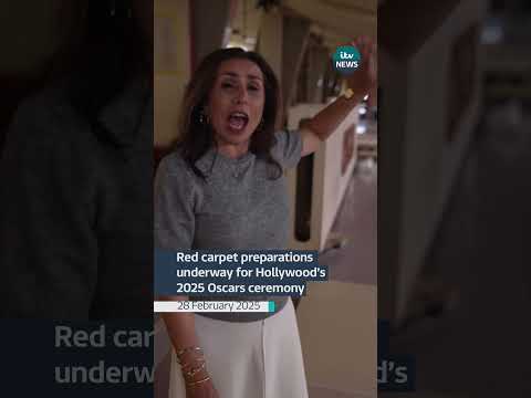 Red carpet preparations underway for Hollywood’s 2025 Oscars ceremony #itvnews #Oscars