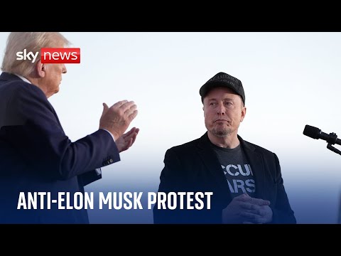 Anti-Elon Musk protest in Washington