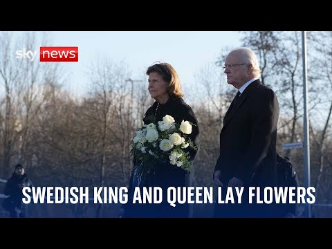 Sweden’s King and Queen visit site of mass shooting