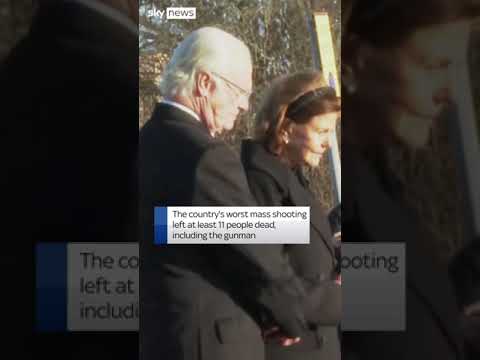 Swedish royals visit site of mass shooting