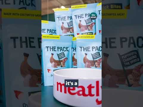A dog treat made from cultivated meat has gone on sale at a shop in London  #itvnews