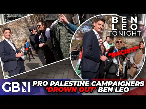 ‘GET OUT OF MY FACE!’ – Ben Leo DROWNED OUT as pro Palestine campaigners DENY Hamas are terrorists