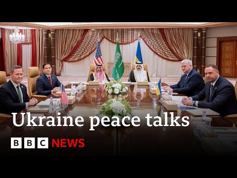 US-Ukraine peace talks begin after ‘massive’ drone attack in Moscow | BBC News